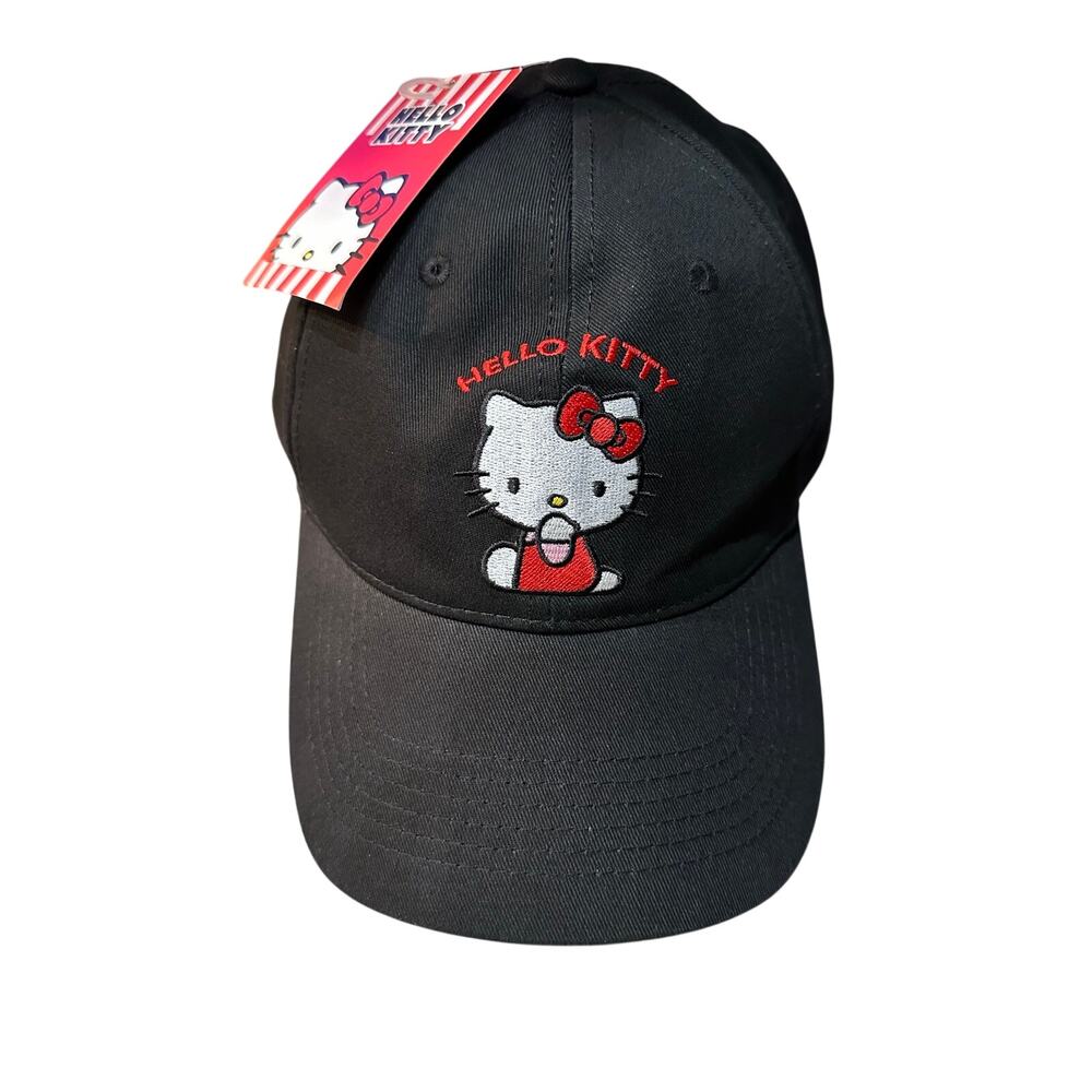 NWT Black Hello Kitty Baseball Hat OSFM by Sanrio